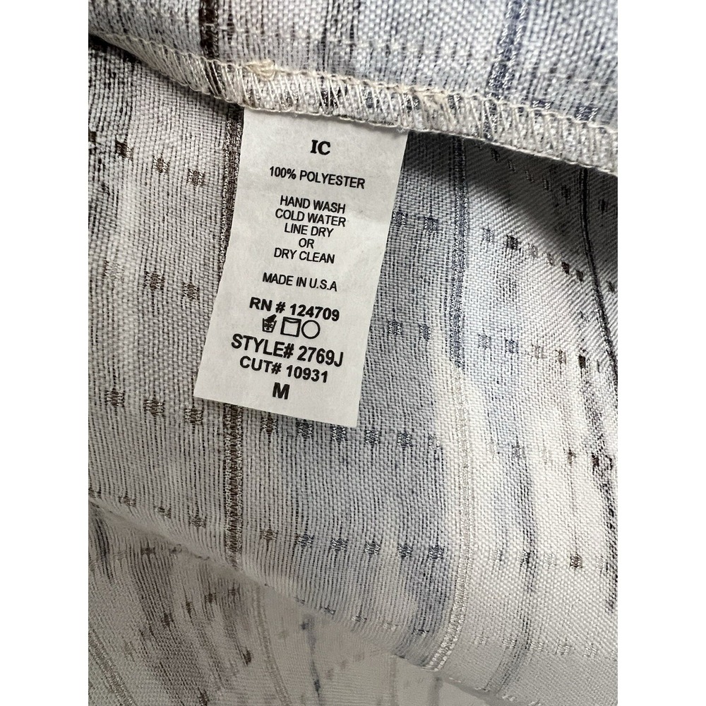 IC By Connie K Tunic Jacket Womens Medium Cream Blue Multicolor Lightweight USA - Picture 9 of 14